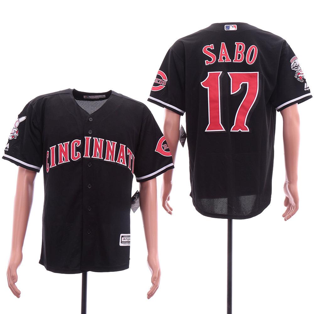Jersey Cincinnati Reds Majestic Retrô Preta - OGJERSEYSHOP