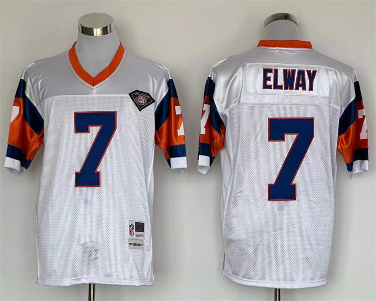 Jersey Denver Broncos Mitchell & Ness Throwback Branca - OGJERSEYSHOP