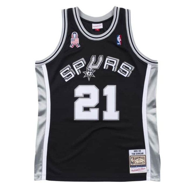 Regata Authentic San Antonio Spurs Tim Duncan 2001/02 - OGJERSEYSHOP