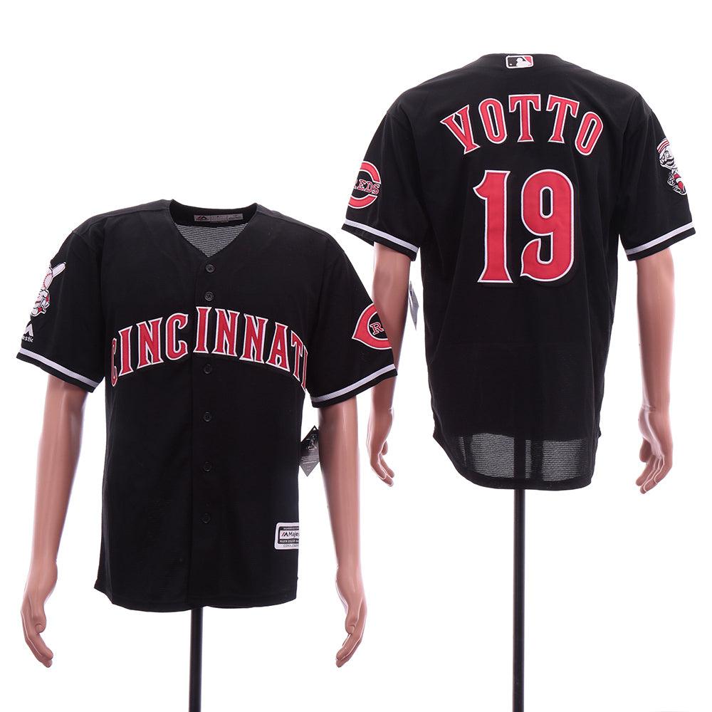 Jersey Cincinnati Reds Majestic Retrô Preta - OGJERSEYSHOP