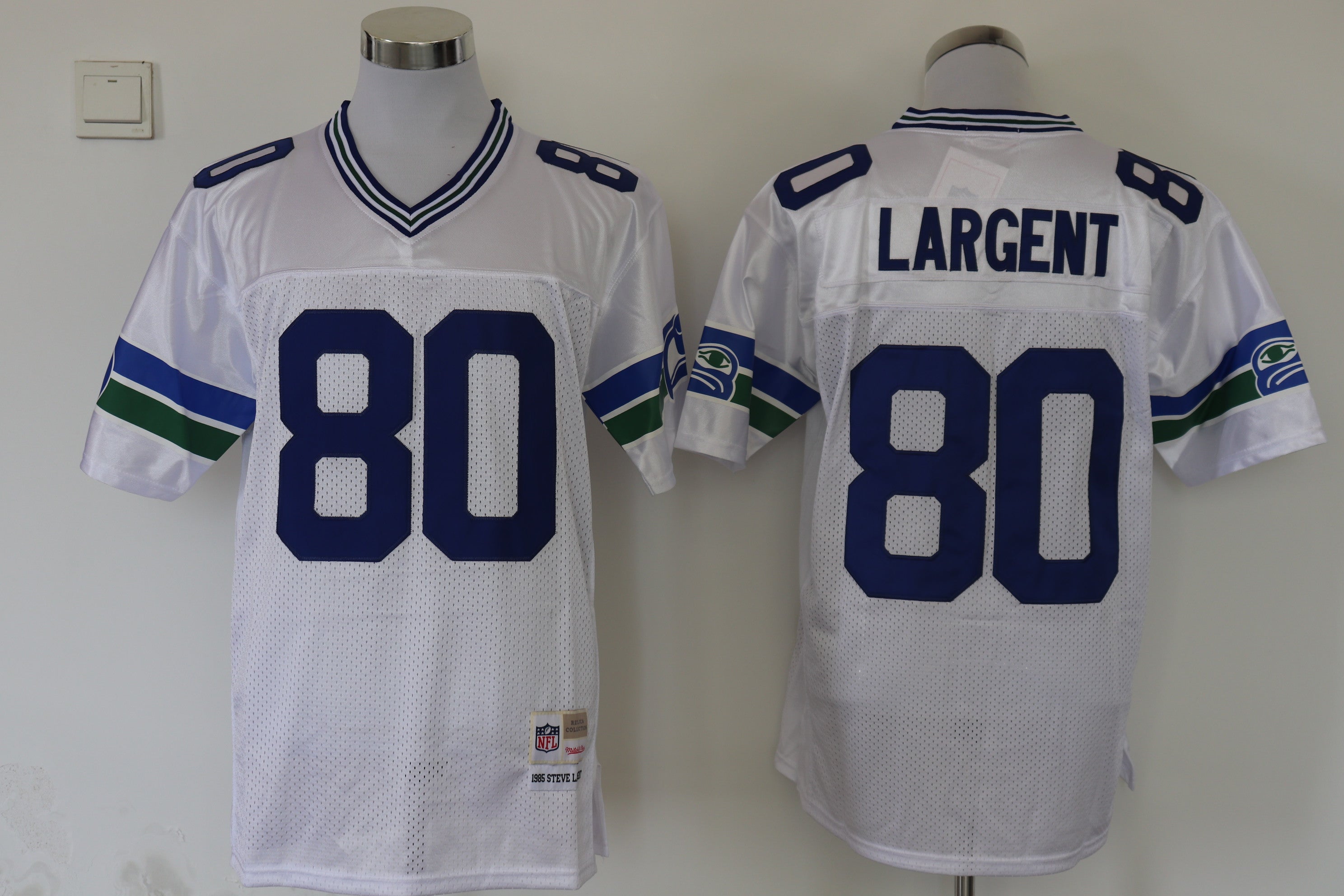 Jersey Seattle Seahawks Mitchell & Ness Throwback Branca - OGJERSEYSHOP